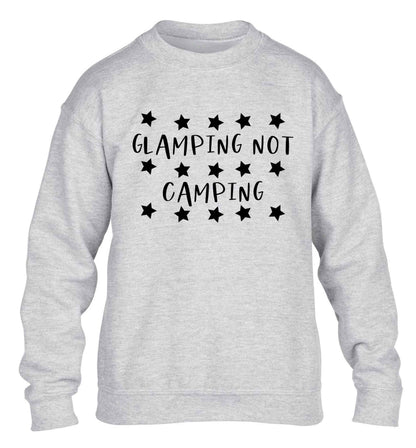 Glamping not camping children's grey sweater 12-13 Years