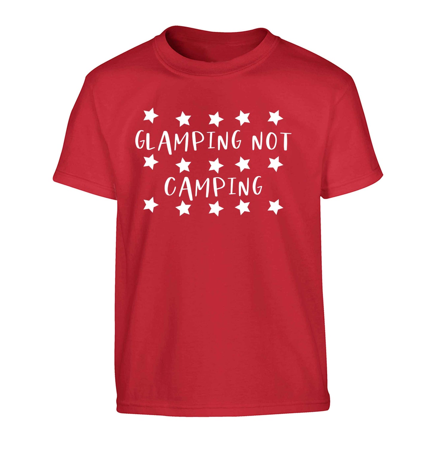 Glamping not camping Children's red Tshirt 12-13 Years