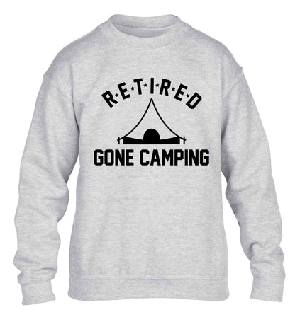 Retired gone camping children's grey sweater 12-13 Years