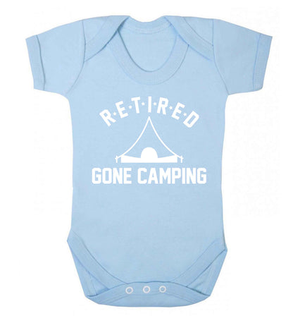 Retired gone camping Baby Vest pale blue 18-24 months