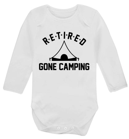 Retired gone camping Baby Vest long sleeved white 6-12 months