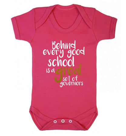 Behind every good school is a great set of governors Baby Vest dark pink 18-24 months