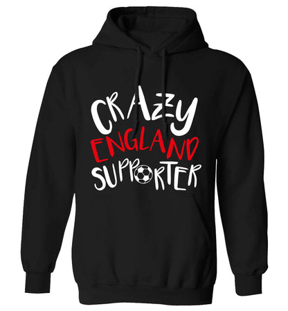 Crazy England supporter adults unisex black hoodie 2XL