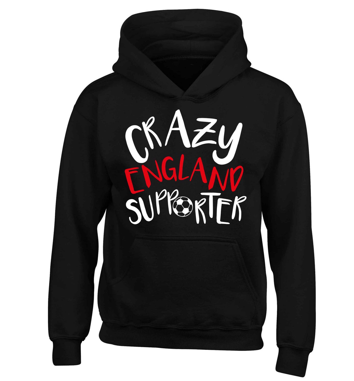 Crazy England supporter children's black hoodie 12-13 Years