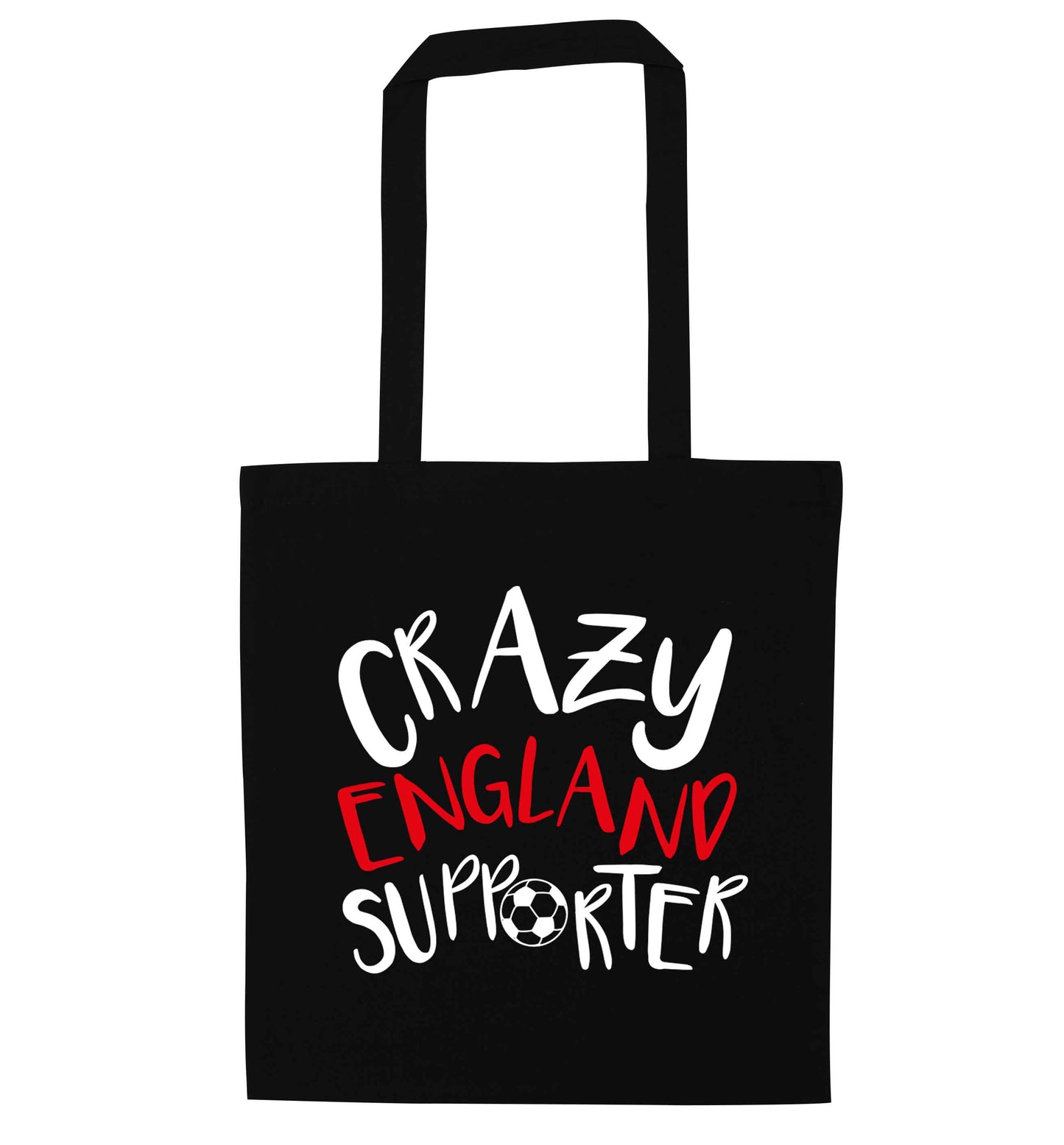 Crazy England supporter black tote bag