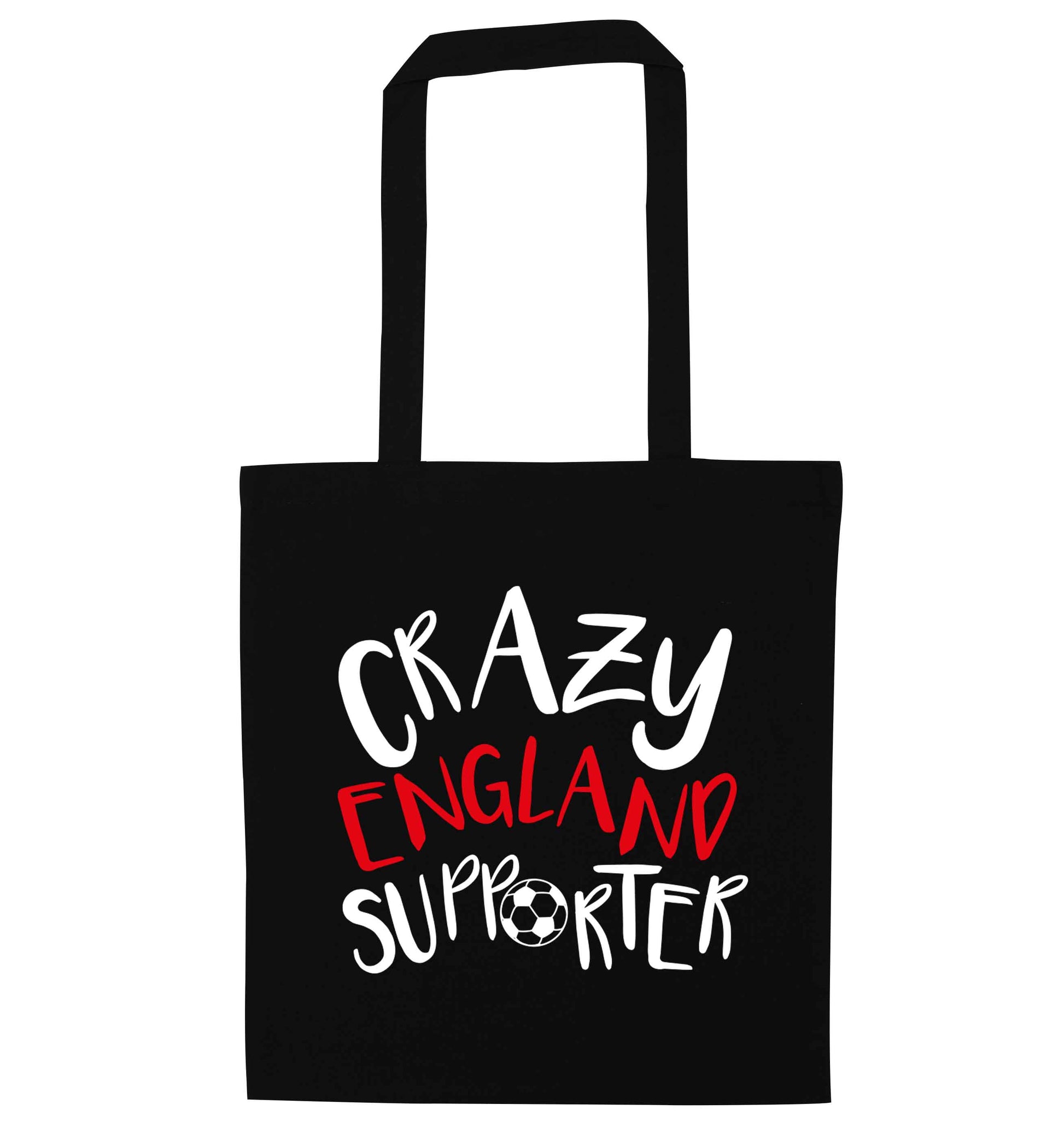 Crazy England supporter black tote bag