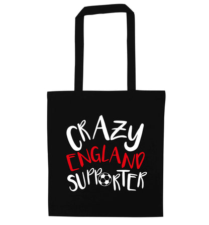 Crazy England supporter black tote bag