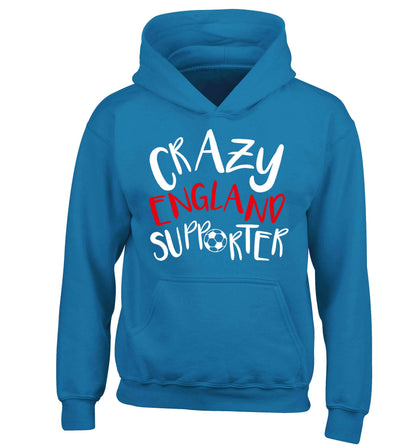 Crazy England supporter children's blue hoodie 12-13 Years