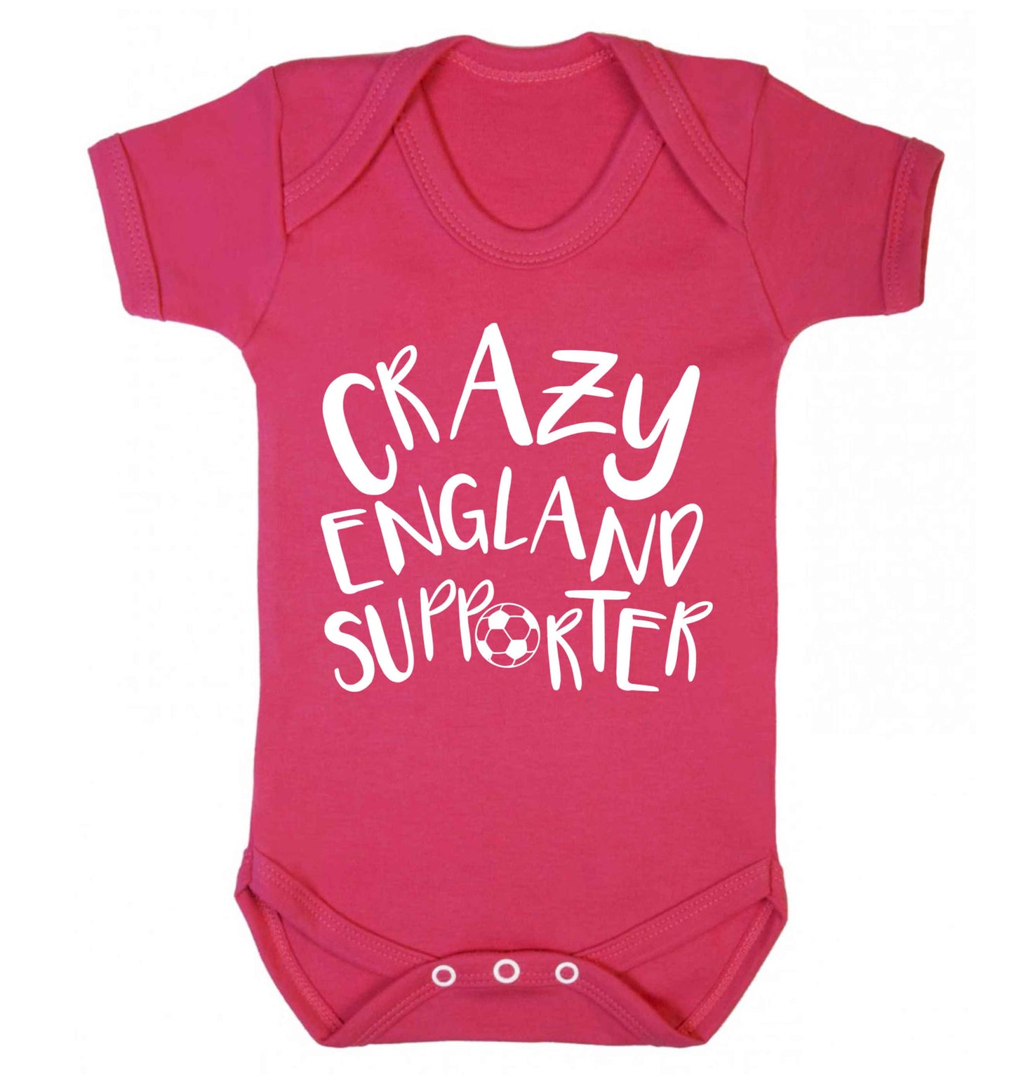 Crazy England supporter Baby Vest dark pink 18-24 months
