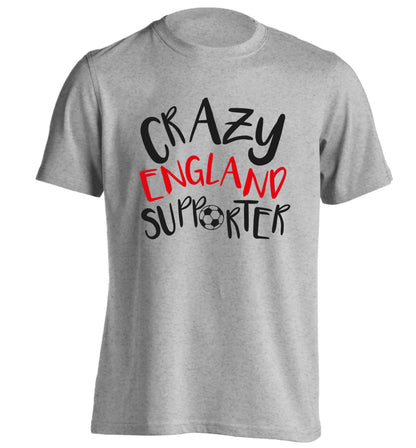 Crazy England supporter adults unisex grey Tshirt 2XL