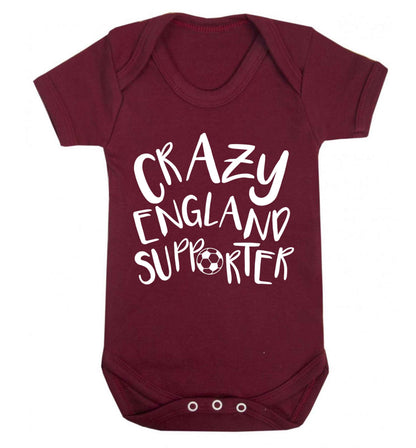 Crazy England supporter Baby Vest maroon 18-24 months