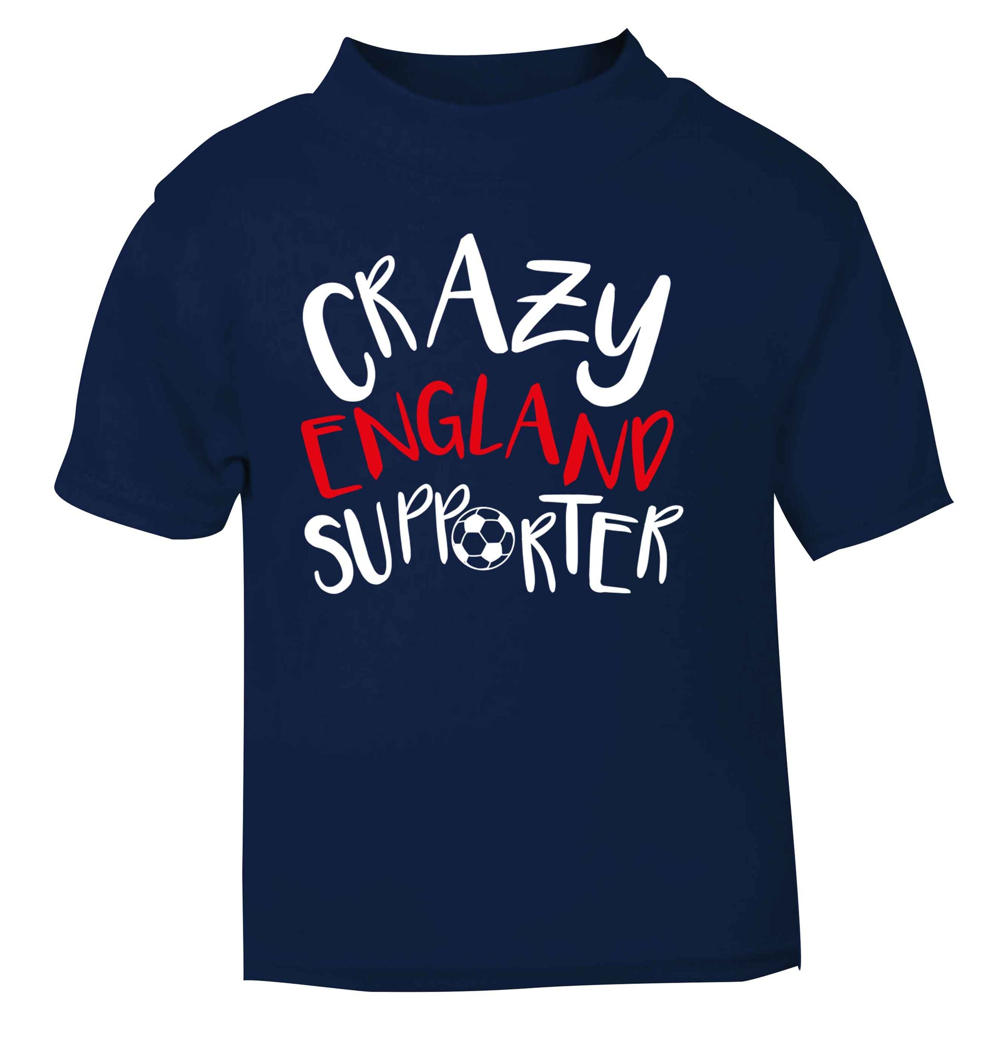Crazy England supporter navy Baby Toddler Tshirt 2 Years