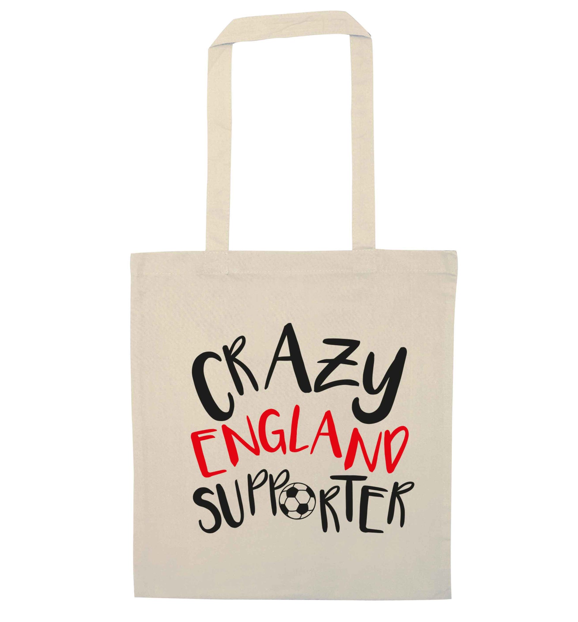 Crazy England supporter natural tote bag