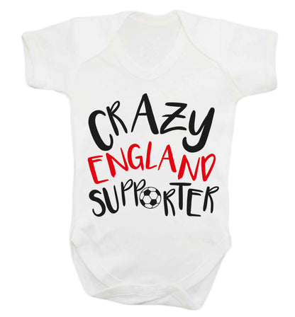 Crazy England supporter Baby Vest white 18-24 months