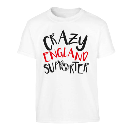 Crazy England supporter Children's white Tshirt 12-13 Years