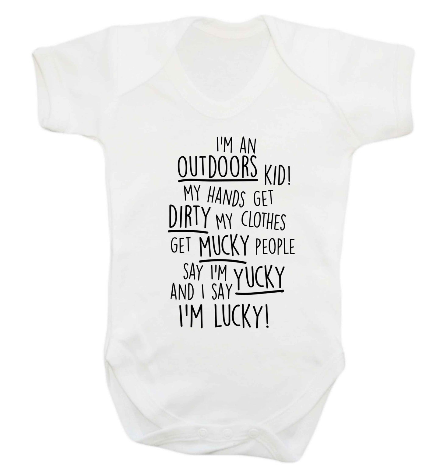 I'm an outdoors kid poem Baby Vest white 18-24 months