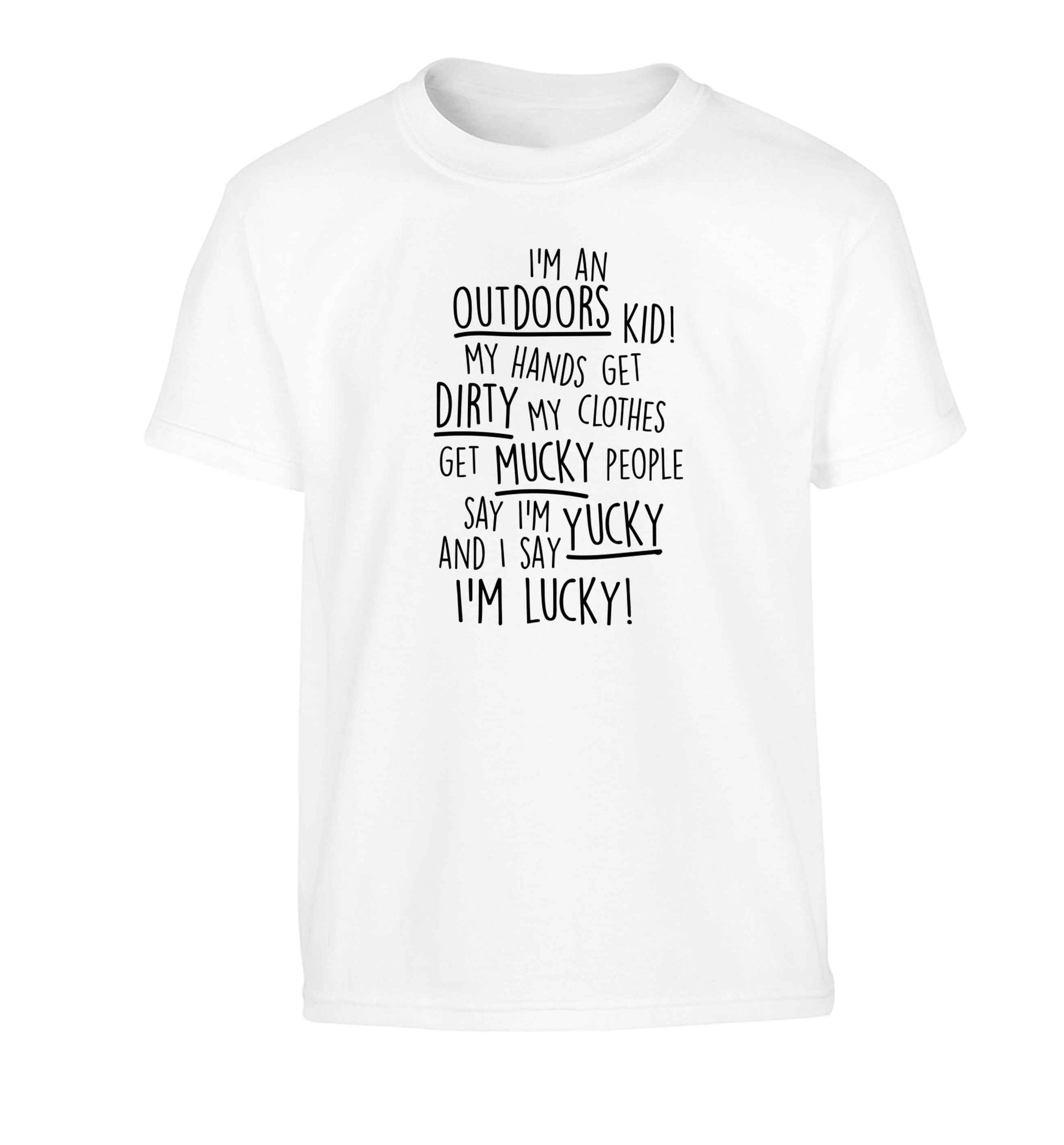 I'm an outdoors kid poem Children's white Tshirt 12-13 Years