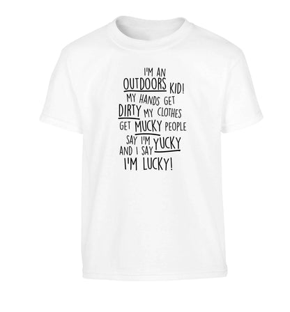 I'm an outdoors kid poem Children's white Tshirt 12-13 Years