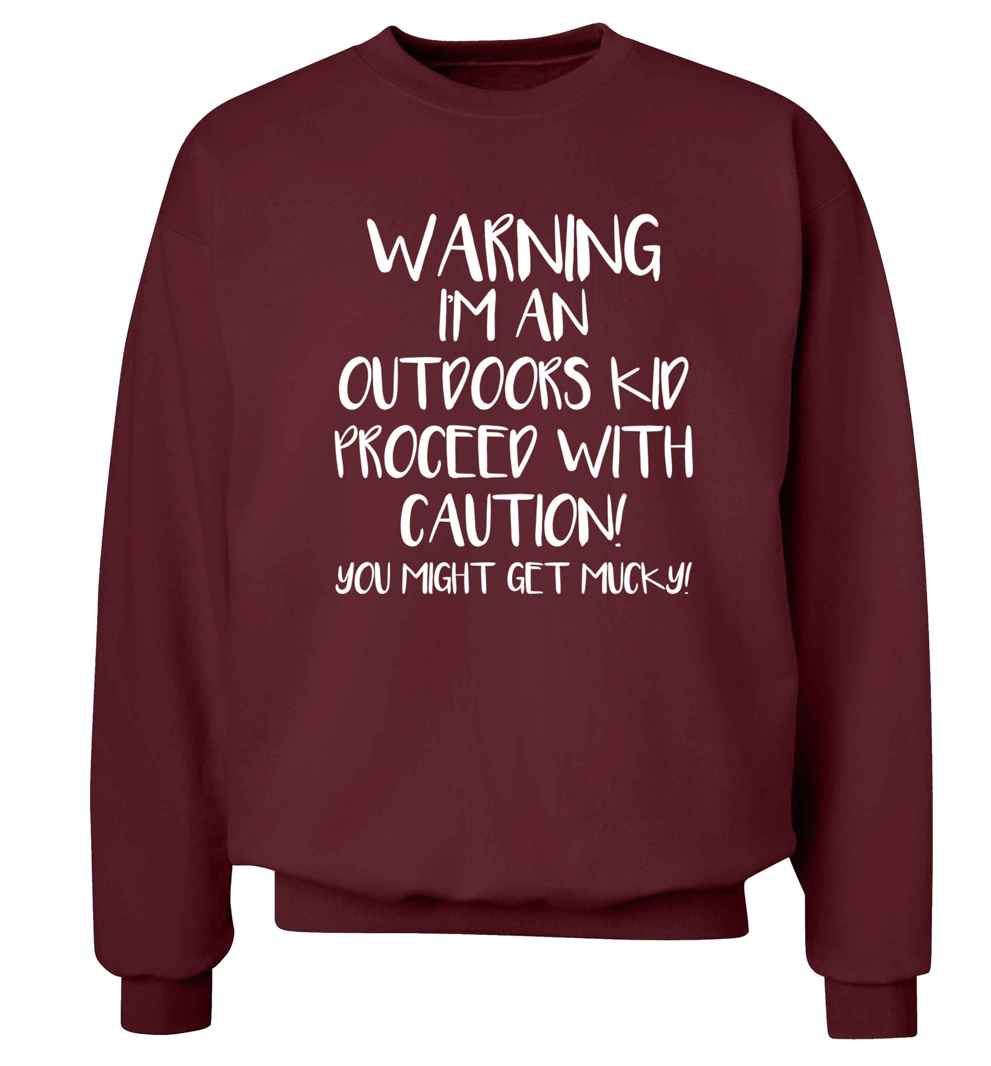 Warning I'm an outdoors kid! Proceed with caution you might get mucky Adult's unisex maroon Sweater 2XL
