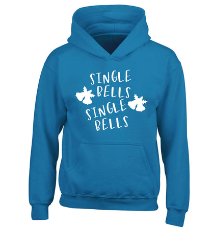 Single bells, single bells children's blue hoodie 12-13 Years