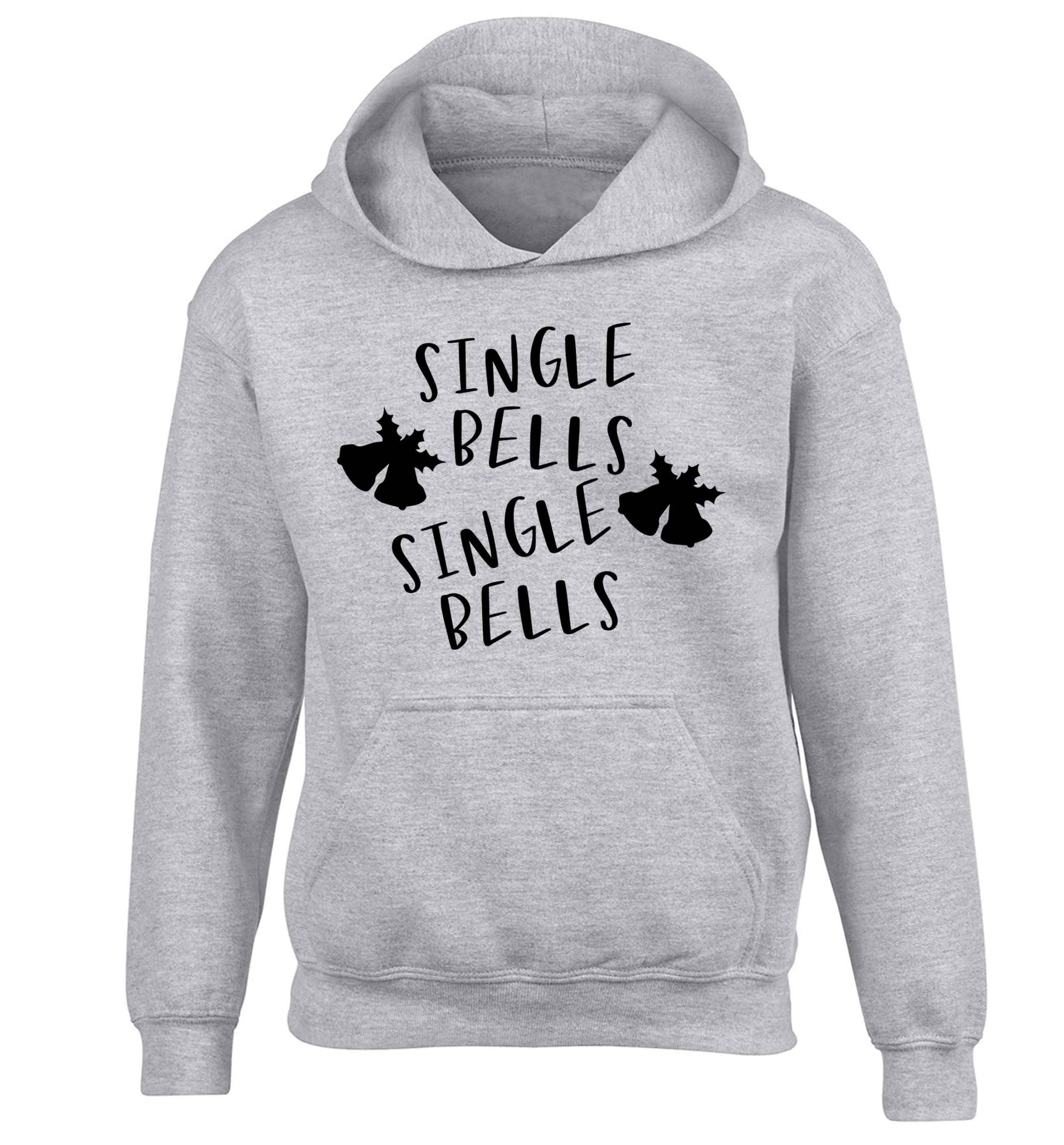 Single bells, single bells children's grey hoodie 12-13 Years