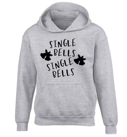 Single bells, single bells children's grey hoodie 12-13 Years