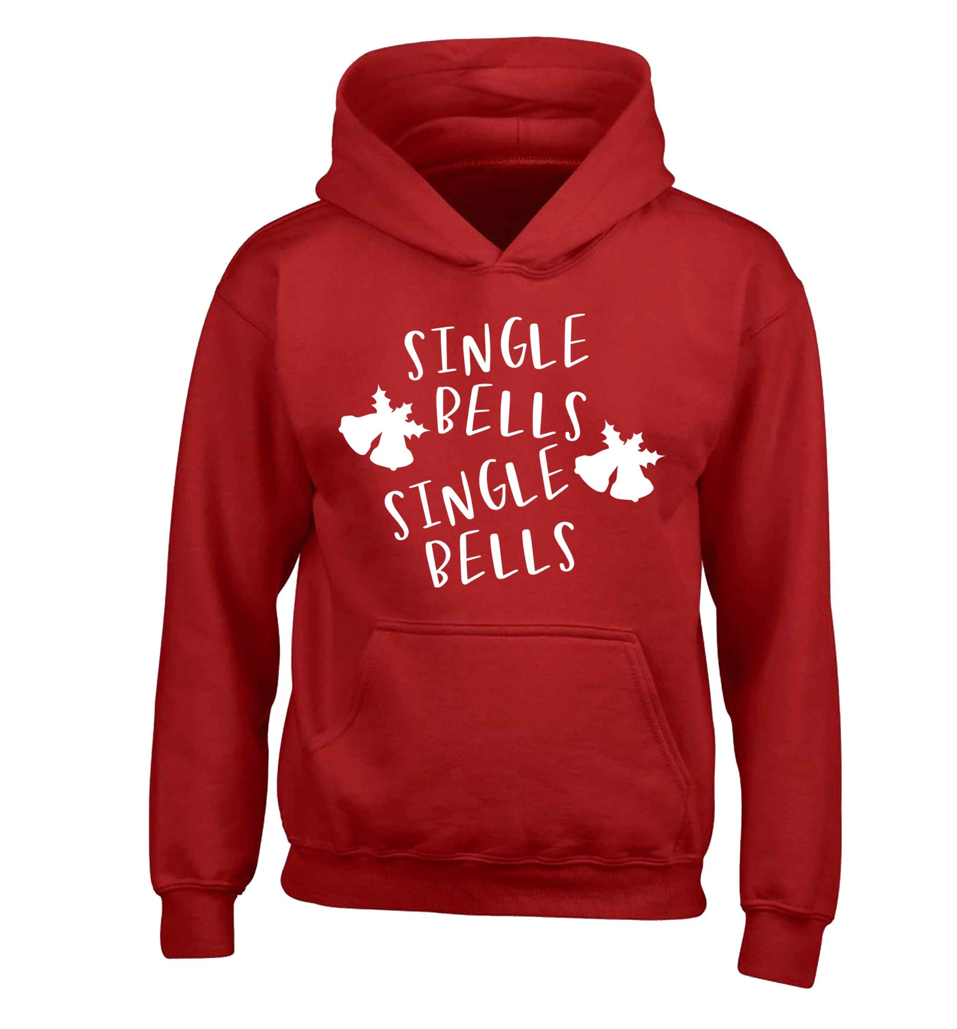 Single bells, single bells children's red hoodie 12-13 Years