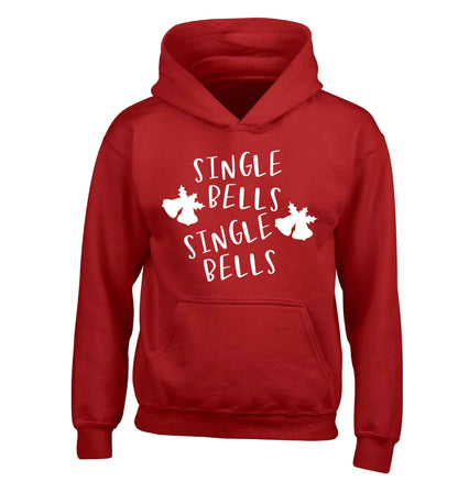 Single bells, single bells children's red hoodie 12-13 Years
