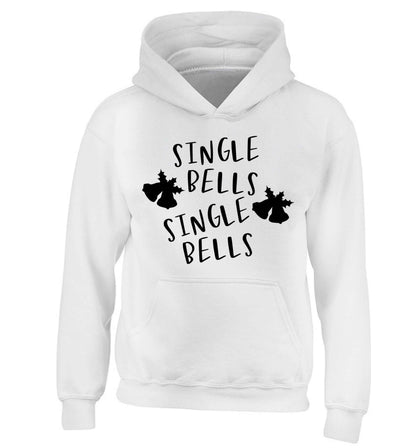 Single bells, single bells children's white hoodie 12-13 Years