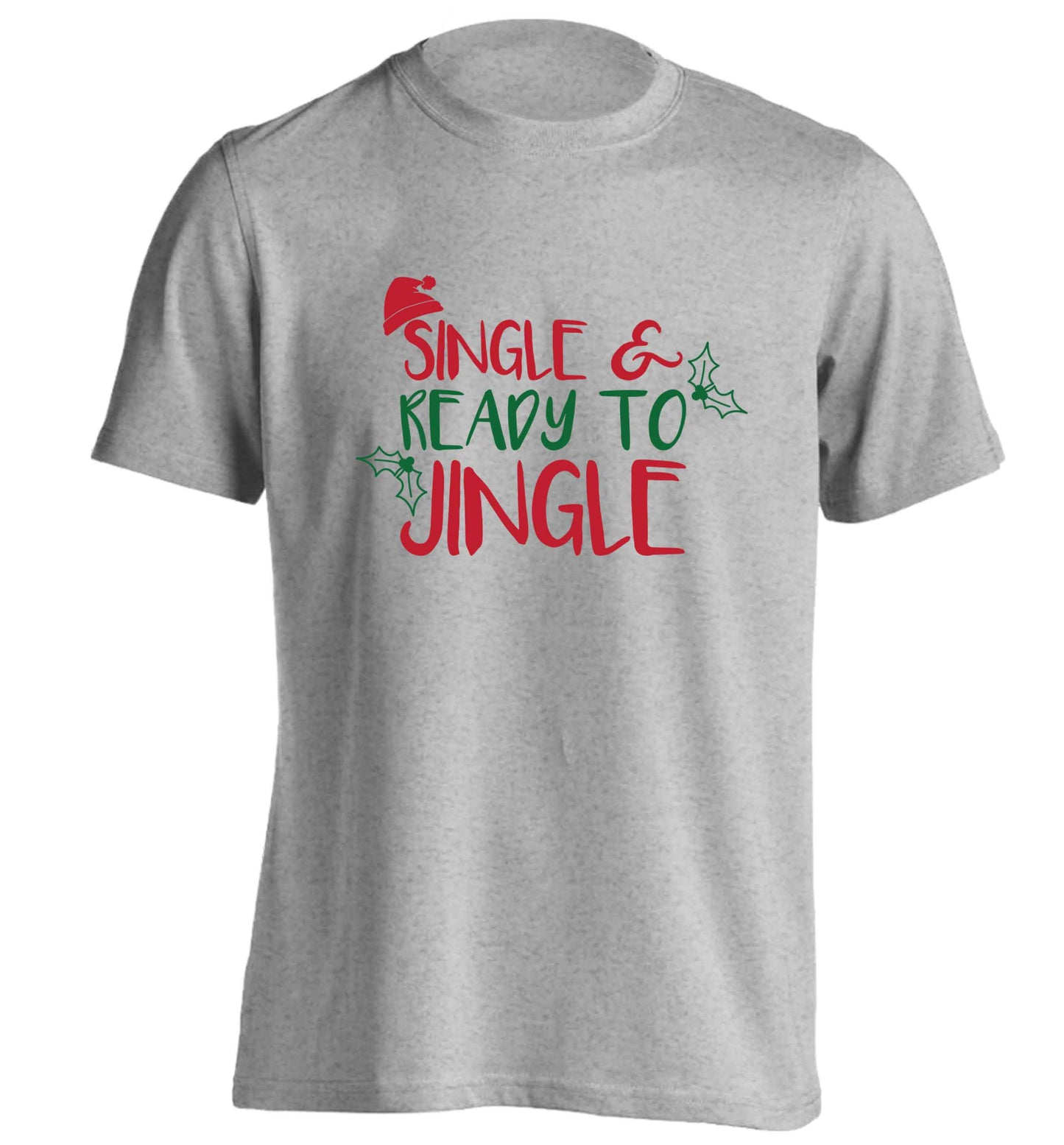 Single and ready to jingle adults unisex grey Tshirt 2XL