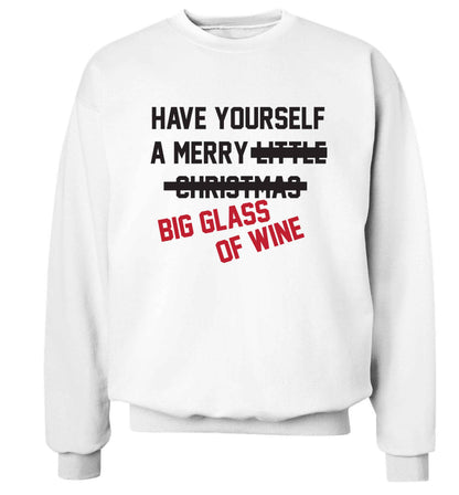 Have yourself a merry big glass of wine Adult's unisex white Sweater 2XL