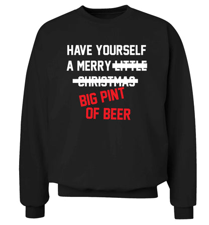Have yourself a merry big pint of beer Adult's unisex black Sweater 2XL