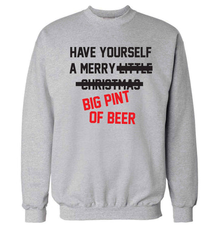 Have yourself a merry big pint of beer Adult's unisex grey Sweater 2XL