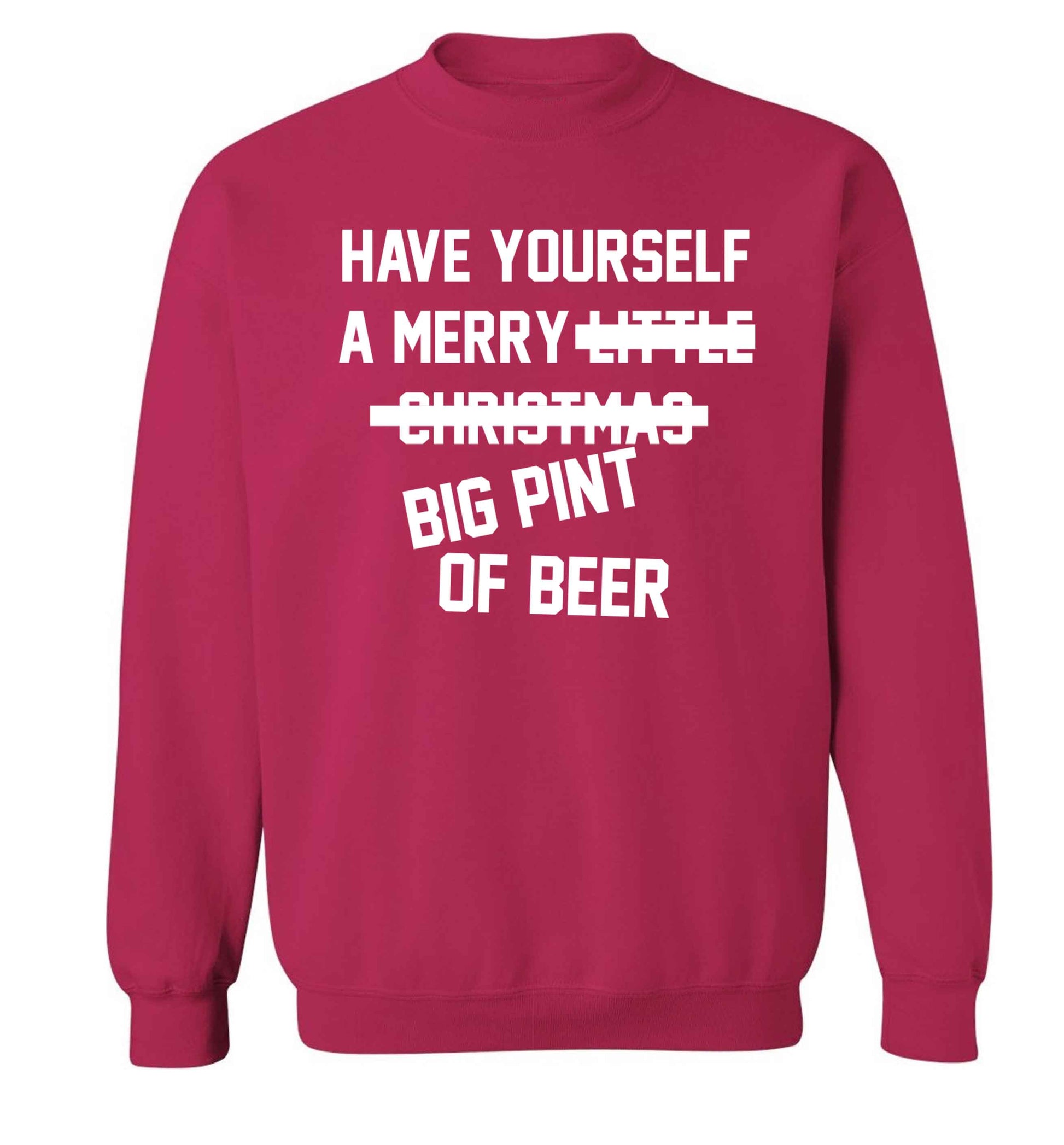 Have yourself a merry big pint of beer Adult's unisex pink Sweater 2XL