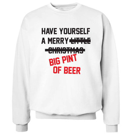 Have yourself a merry big pint of beer Adult's unisex white Sweater 2XL