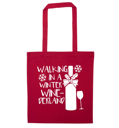 Walking in a wine-derwonderland red tote bag