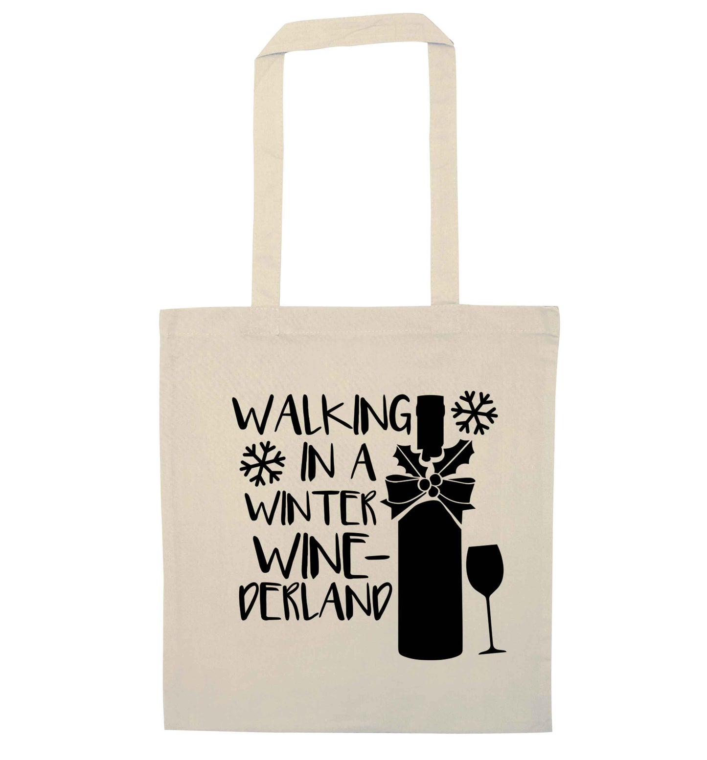Walking in a wine-derwonderland natural tote bag