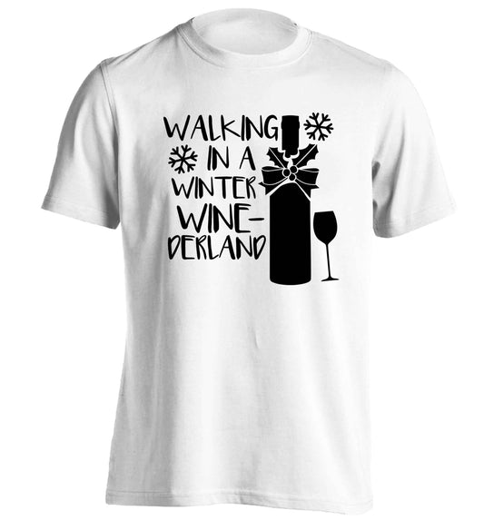 Walking in a wine-derwonderland adults unisex white Tshirt 2XL