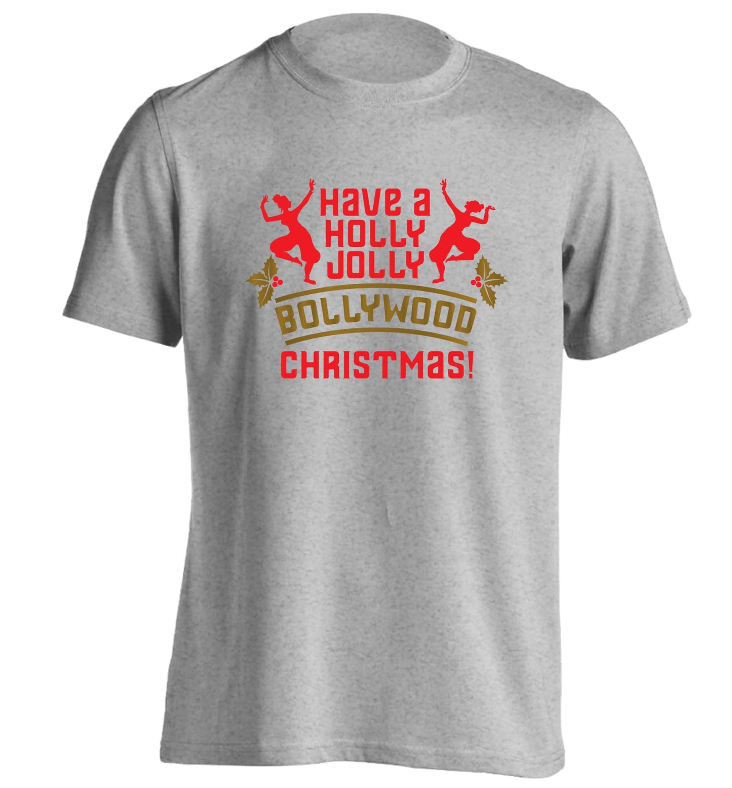 Have a holly, jolly, bollywood Christmas adults unisex grey Tshirt 2XL