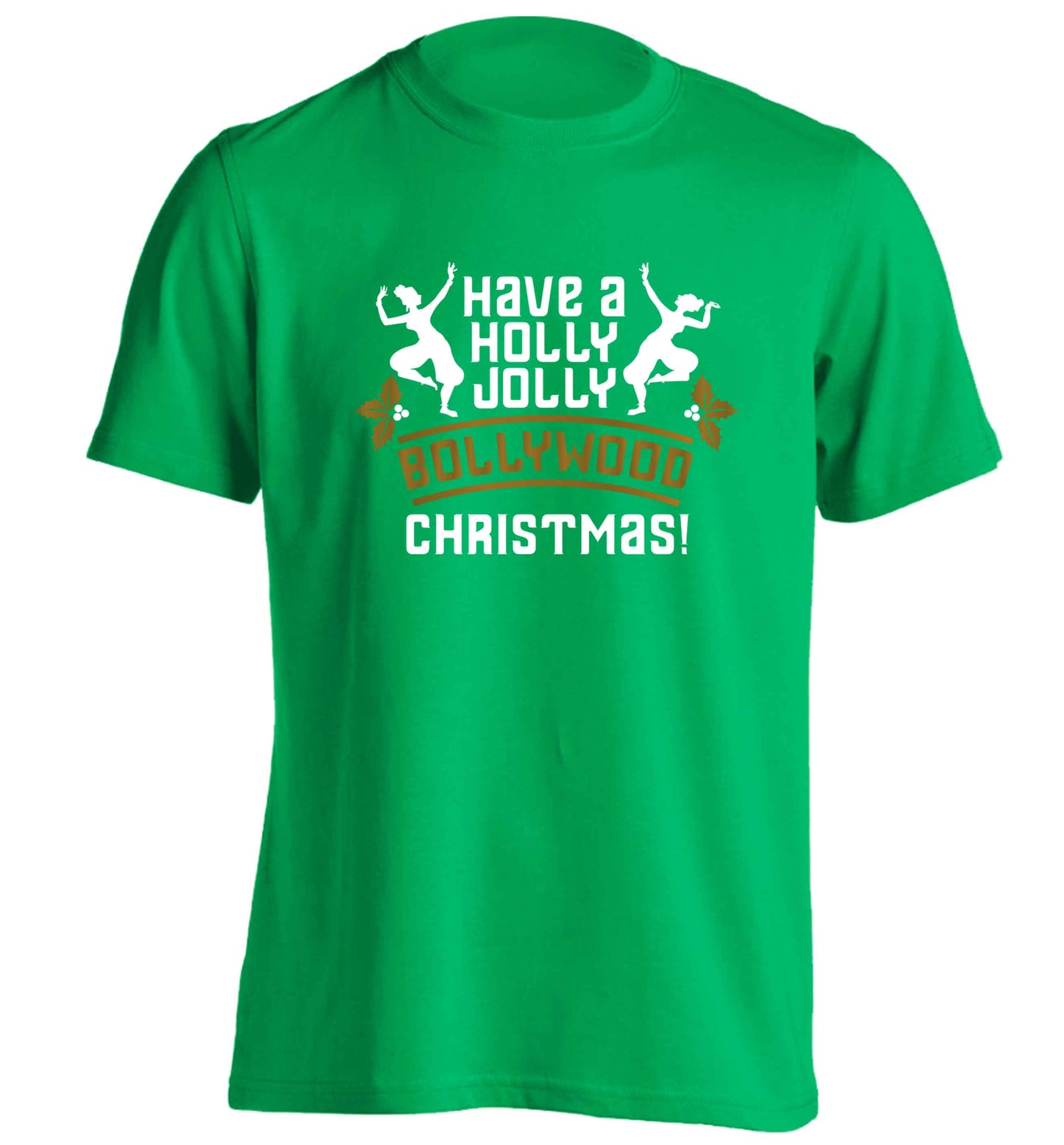 Have a holly, jolly, bollywood Christmas adults unisex green Tshirt 2XL