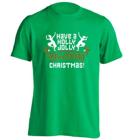 Have a holly, jolly, bollywood Christmas adults unisex green Tshirt 2XL