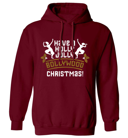 Have a holly, jolly, bollywood Christmas adults unisex maroon hoodie 2XL