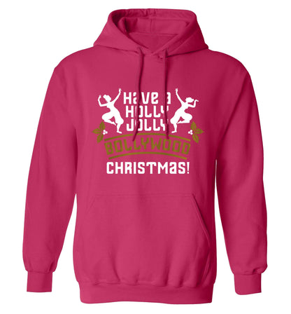 Have a holly, jolly, bollywood Christmas adults unisex pink hoodie 2XL