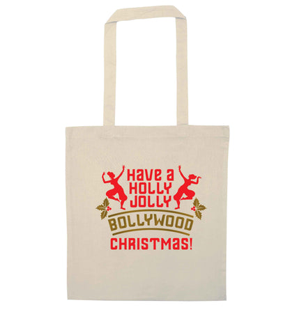 Have a holly, jolly, bollywood Christmas natural tote bag