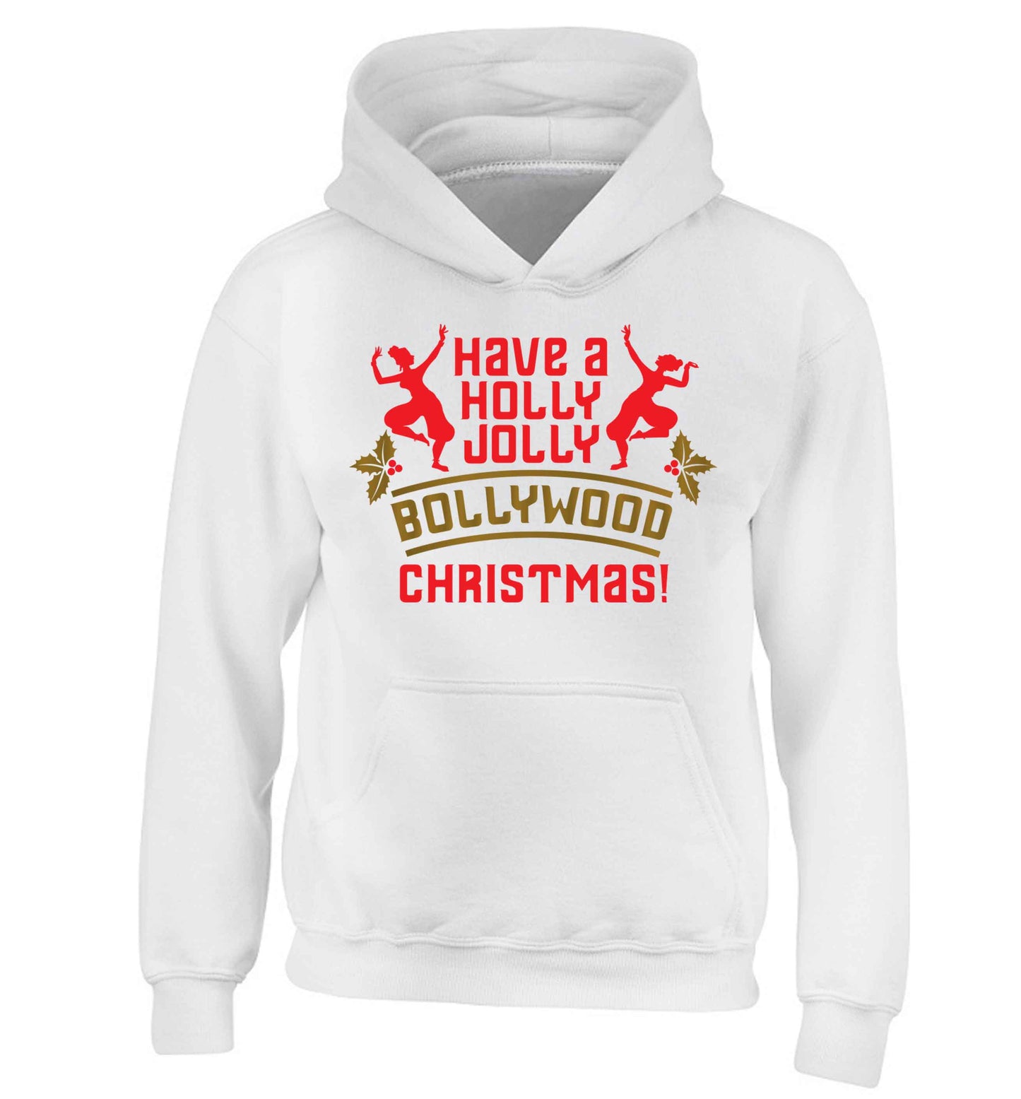 Have a holly, jolly, bollywood Christmas children's white hoodie 12-13 Years