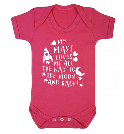 My masi loves me all the way to the moon and back Baby Vest dark pink 18-24 months