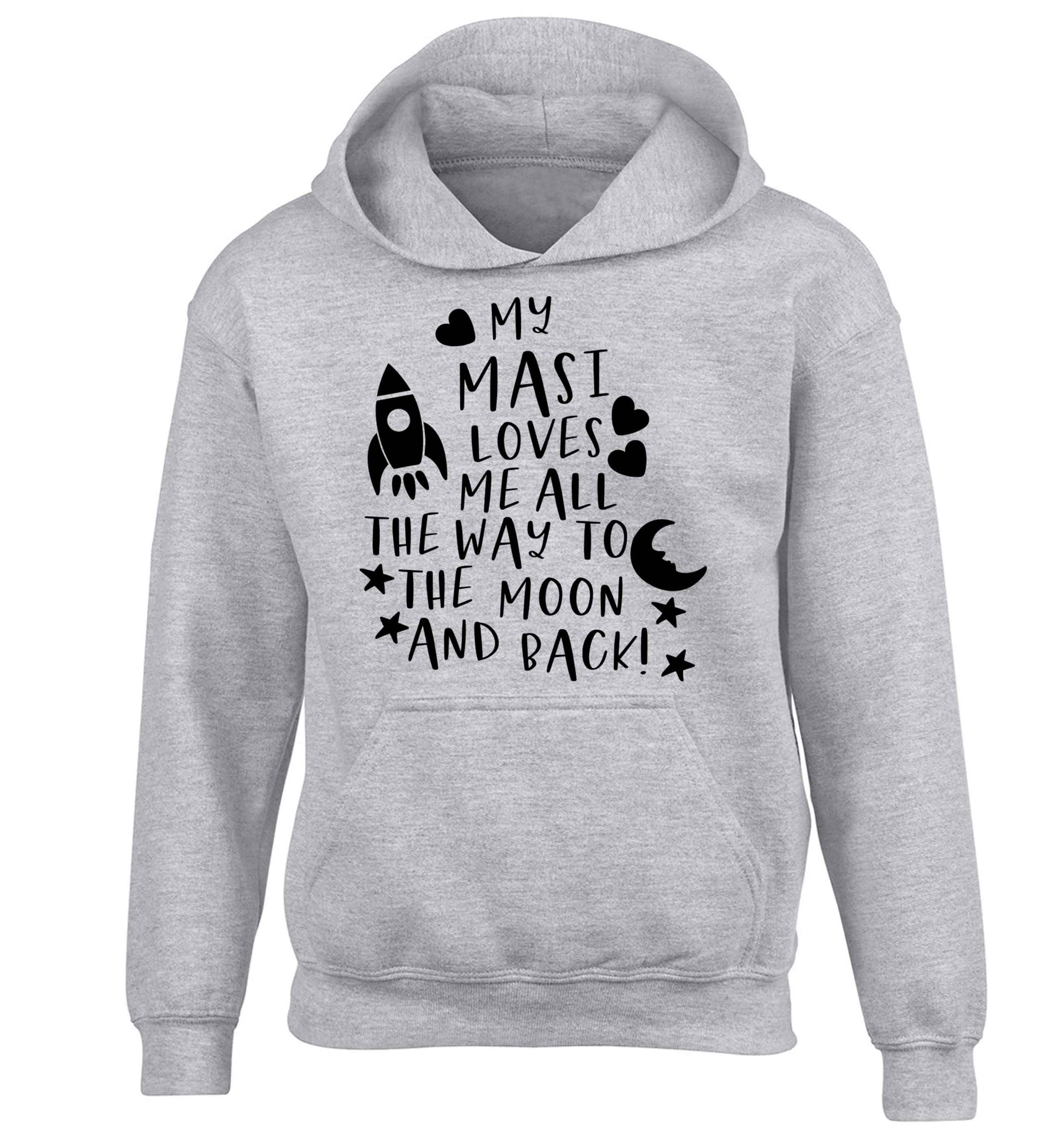 My masi loves me all the way to the moon and back children's grey hoodie 12-13 Years