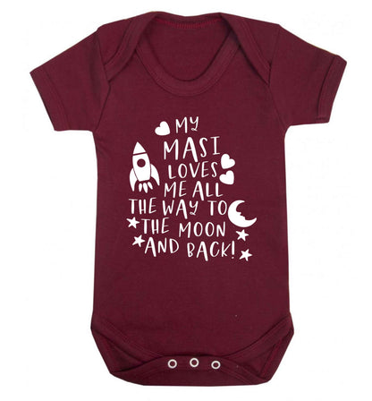 My masi loves me all the way to the moon and back Baby Vest maroon 18-24 months