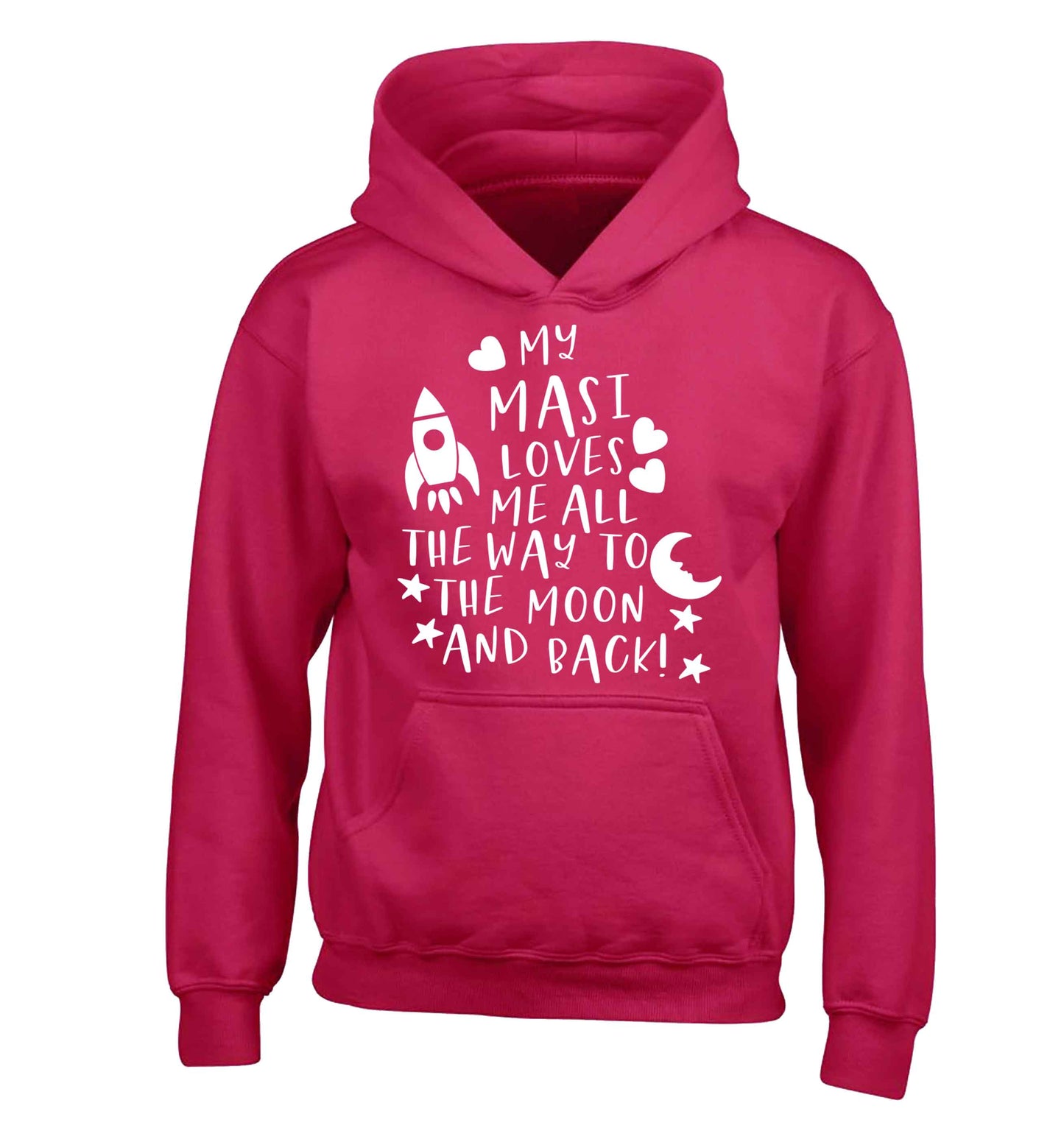 My masi loves me all the way to the moon and back children's pink hoodie 12-13 Years