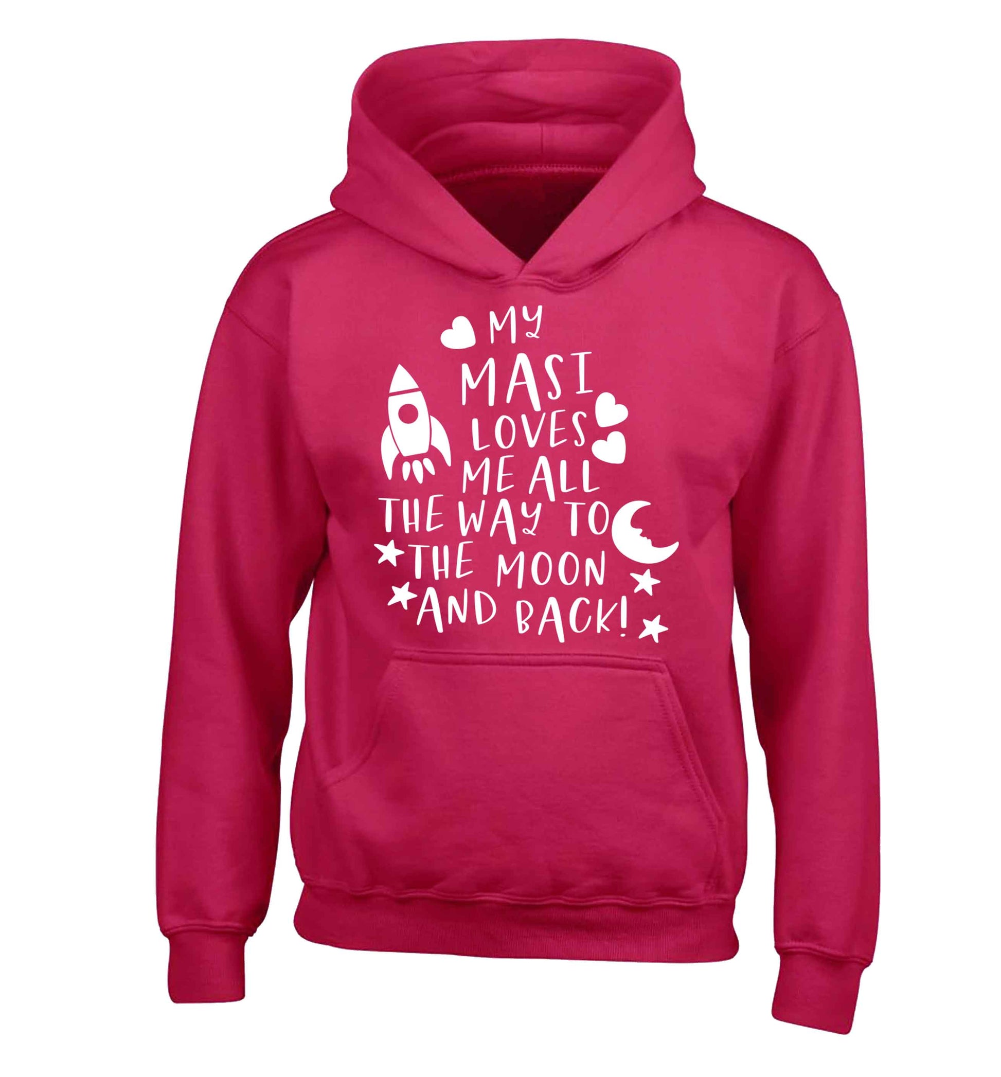 My masi loves me all the way to the moon and back children's pink hoodie 12-13 Years